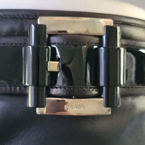 PRADA Tall Black Riding Boots Leather, Nappa Vernice Size 37 3W4567 - Picture 12 of 15